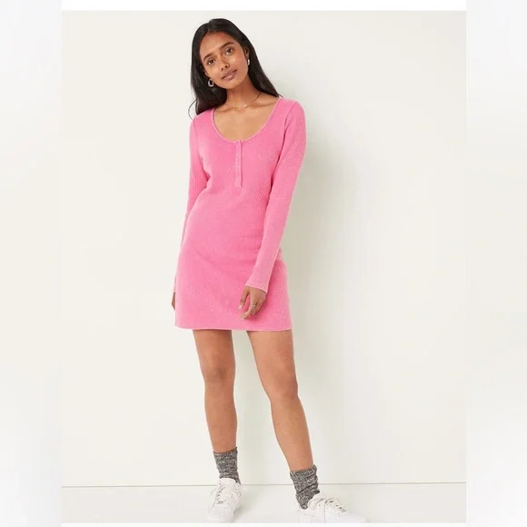 knee length dresses for ladies Babysprouts Clothing Company Long Sleeve Henley Dress main image 0